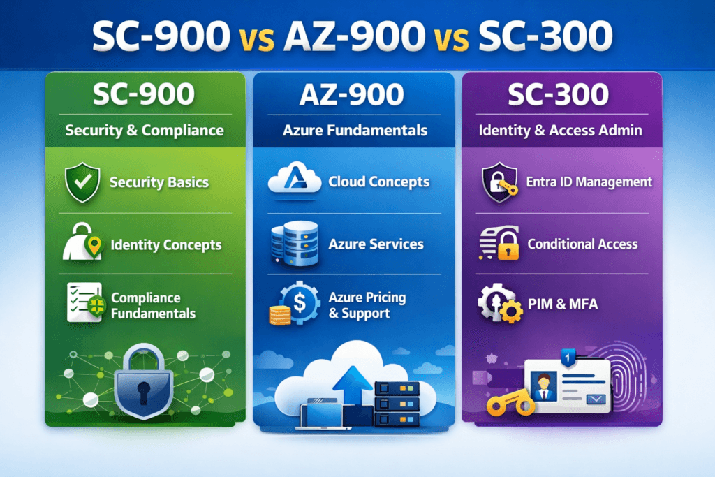 SC-900 vs AZ-900 vs SC-300